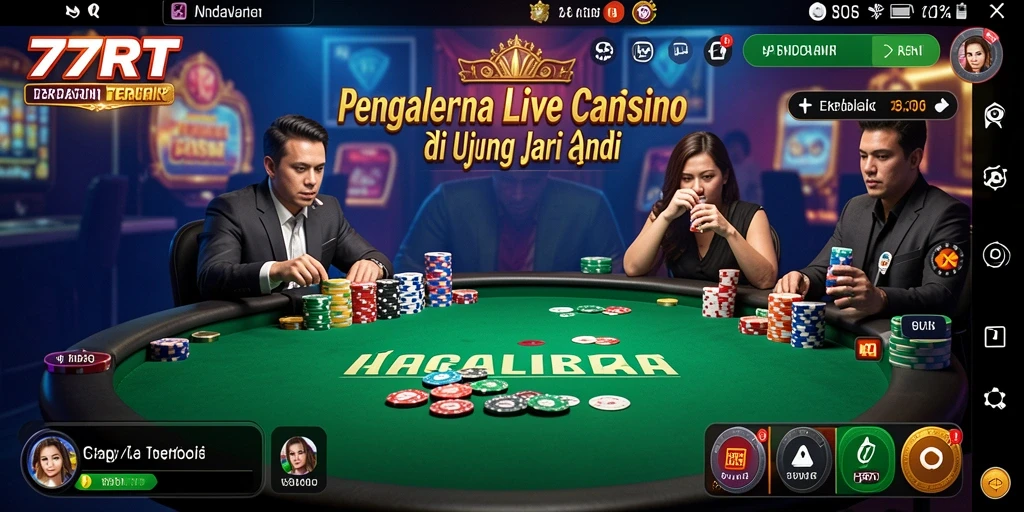 Gameplay langsung yang mendebarkan dari aplikasi 77RT Live Casino.