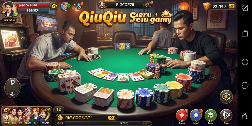 Tampilan menarik dari gameplay QiuQiu di BIGCOR78.