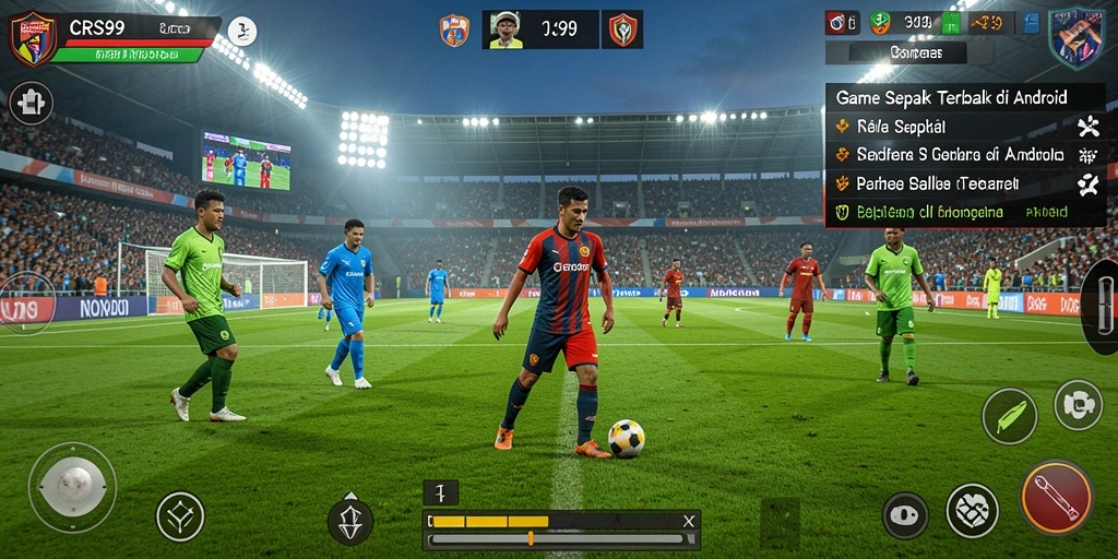 Tampilan gameplay <strong>CRS99</strong> yang mendebarkan di lapangan sepak bola.