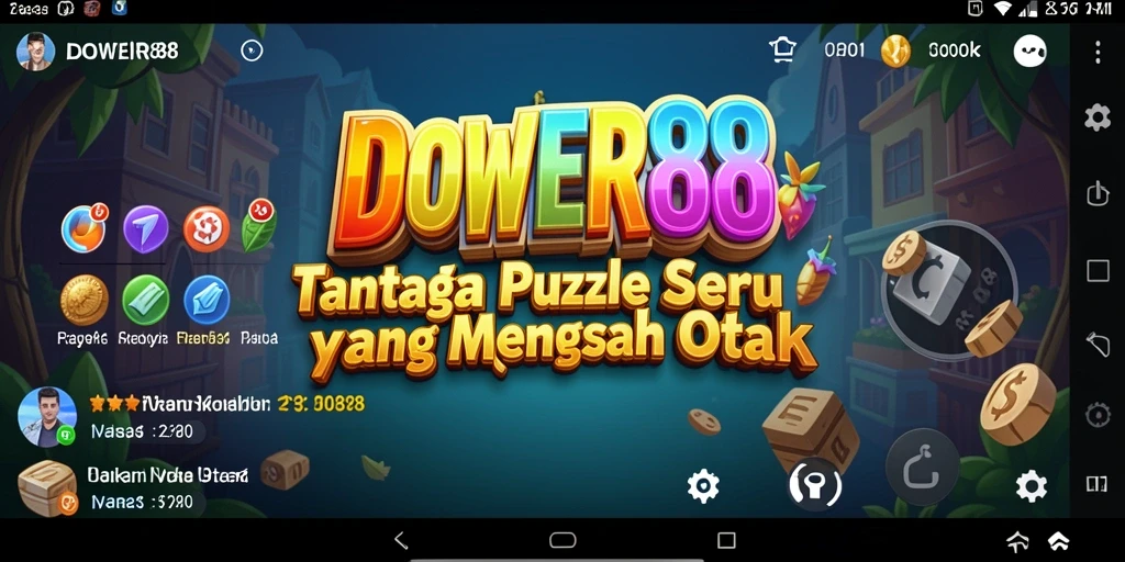 Tampilan gameplay teka-teki DOWER88 yang mengasyikkan dan menantang.