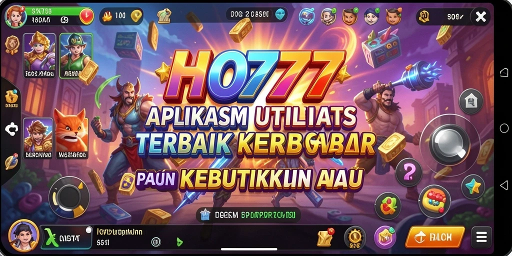 Tangkapan layar utama HO777 menampilkan fitur utilitas yang lengkap.