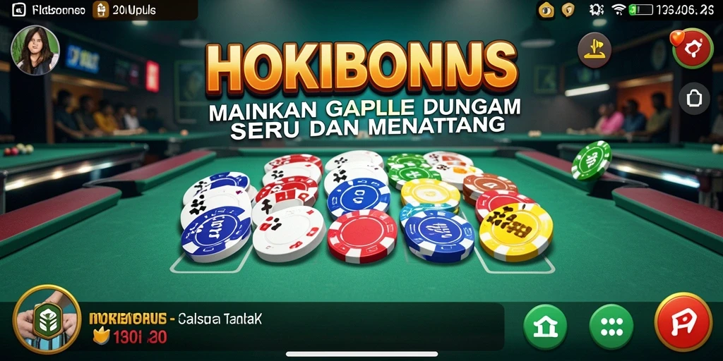 Screenshot HOKIBONUS menampilkan permainan Gaple yang seru dan interaktif.
