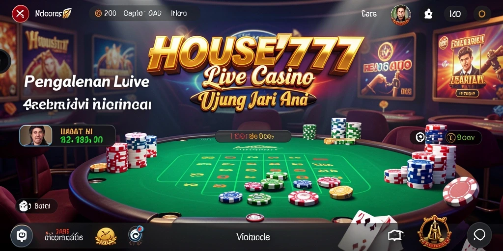Screenshot utama GAMEPLAY HOUSE777 menampilkan dealer nyata dalam sesi Live Casino.