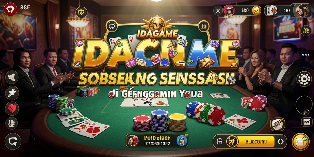 Tampilan menarik gameplay Poker di IDAGAME yang menegangkan.