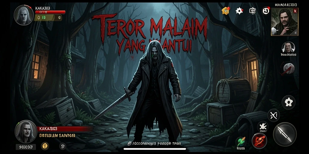Gameplay KAKA303 dengan suasana mencekam dan efek suara yang menegangkan.