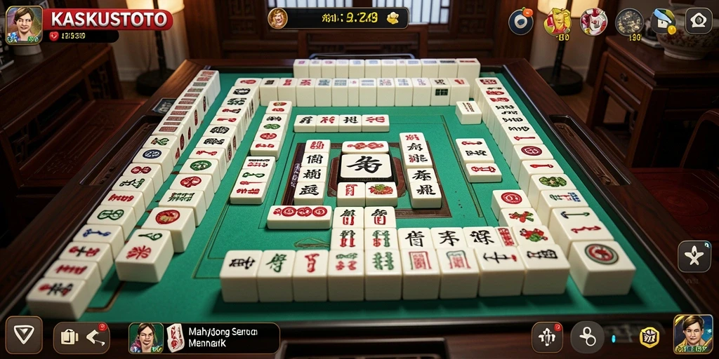 Screenshot utama KASKUSTOTO menampilkan gameplay Mahjong yang seru.
