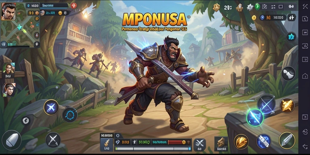Tampilan layar utama gameplay MPONUSA yang mendebarkan.