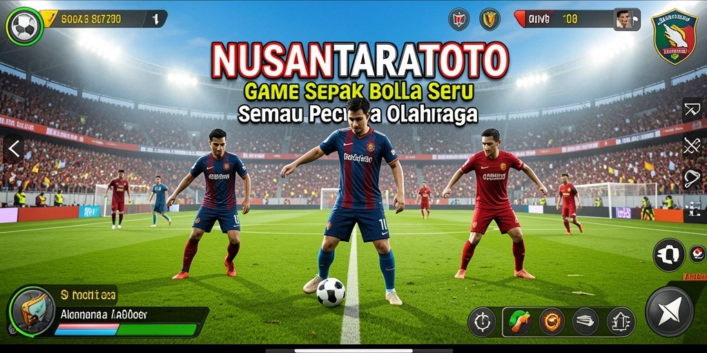 Tonjolan aksi gameplay NUSANTARATOTO dalam pertandingan sepak bola.