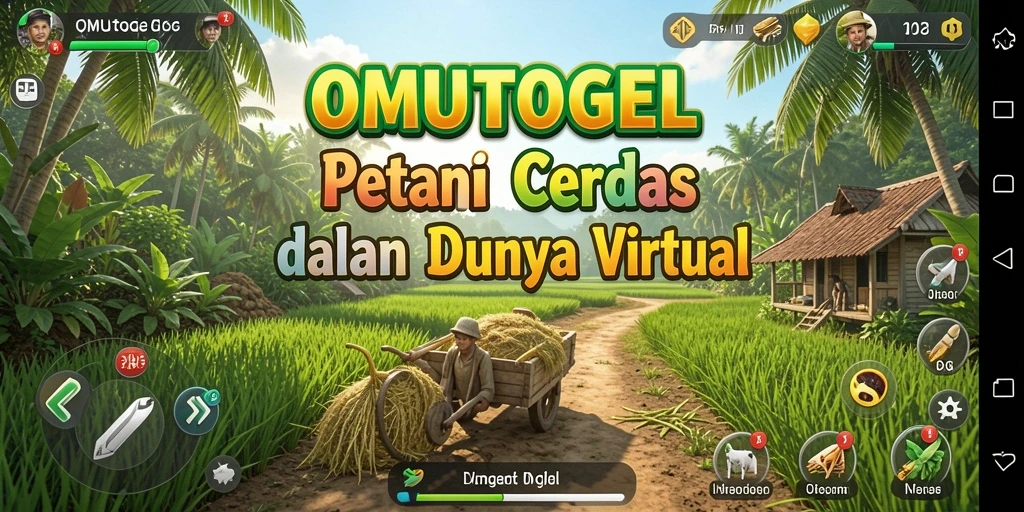 Tampilan gameplay seru dalam OMUTOGEL, menyajikan dunia pertanian yang indah.