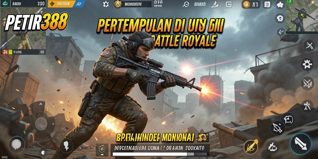 Gameplay seru dan menegangkan di dalam PETIR388 Battle Royale.