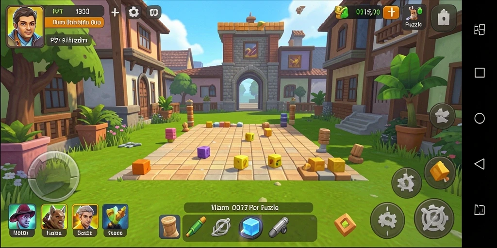 Screenshot gameplay PP7 yang menunjukkan tantangan teka-teki.