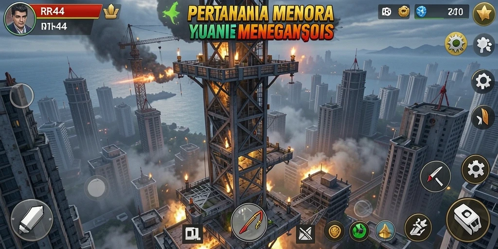 Gameplay menara pertahanan yang mendebarkan dan penuh strategi.