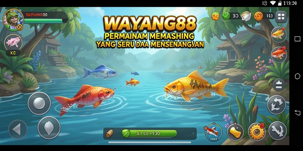 Tampilan gameplay <strong>WAYANG88</strong> dengan aksi memancing yang seru dan menantang.