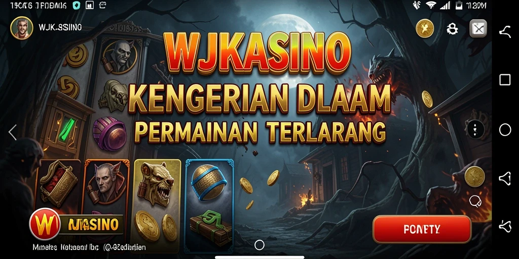 Tampilan gameplay yang menyeramkan dari WJKASINO saat menjelajahi kegelapan.